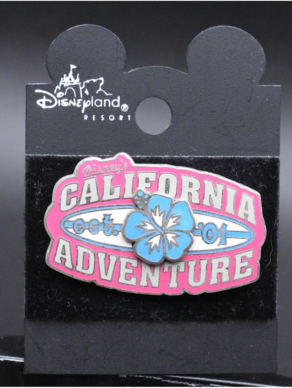 Disney California Adventure Est. '01 with Blue Hibiscus Flower Trading Pin (C9)